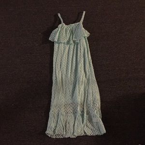 Girls long teal dress